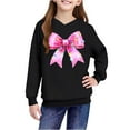 thumbnail image 4 of Lorytime Christmas Hoodies for Kids Boys Girl Bow Sweatshirt Long Sleeve Pullover Drop Shoulder Soft Tops Black 4 Years, 4 of 4