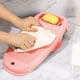 thumbnail image 4 of Tabla de lavar portátil de plástico con soporte | Tabla para lavar a mano ropa interior, calcetines y ropa de niños | Incluye jabonera y ganchos para colgar en la pared para casa, dormitorio o viajes, 4 of 6