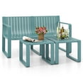 thumbnail image 1 of Gymax 3 PCS Patio Furniture Set w/1 Loveseat & 2 Side Tables All-Weather Bistro Set Blue, 1 of 10