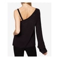 thumbnail image 2 of SANCTUARY Womens Black Tiered Long Sleeve Asymmetrical Neckline Top M, 2 of 4