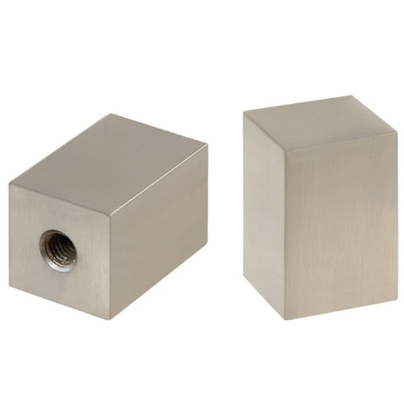 Aspen Creative 24031-22, Rectangular Cube Finial for Lamp Shade, Steel in Brushed Nickel Finish, 1-1/4" Height (2 Pack)