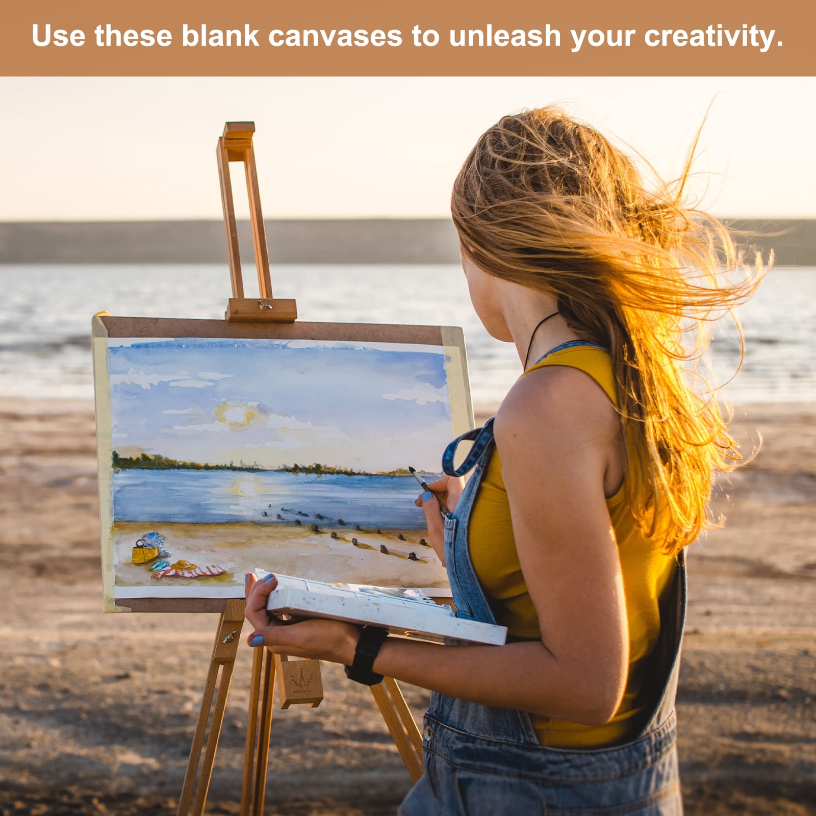 Uxcell Canvas Boards for Painting, 8x16" Cotton Blank Primed Art Canvas Panels Acid-Free for Painting Supplies Oil Acrylic Tempera Pouring Paint Artists(White, Pack of 5)