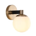 thumbnail image 5 of JONATHAN Y Modernist Globe 5.75" 1-Light Metal/Frosted Glass Modern Contemporary LED Vanity, Brass Gold/Black, 5 of 9