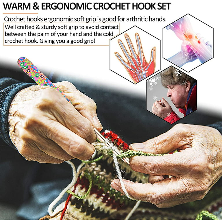 DabuLiu Warm Crochet Hooks Crochet Kit, 2.0mm to 8.0mm Crochet Hook Set  Crochet Needles for Crocheting Yarn Craft Set, Long Crochet Hook Ergonomic  Soft Grip Knitting Hook Knitting & Crochet Supplies 