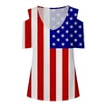 thumbnail image 4 of IROINNID 4th of July T-Shirt For Women Fashion Summer Casual Strapless Blouse Top V-Neck Women Tops 4th Of July, 4 of 5