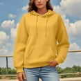 thumbnail image 2 of ZHOUCHANKIDS Airport Travel Ladies' Hoodie Women's Hoodies & Sweatshirts Stylish Casual Solid Color Sweatshirt with Long Sleeves and Round Neck Featuring Convenient Yellow XXL, 2 of 5