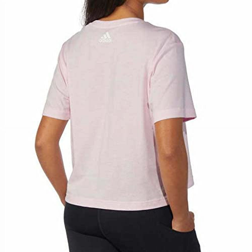 adidas Ladies' Primegreen Aeroready Logo Crop Tee4 (Small, Pink)