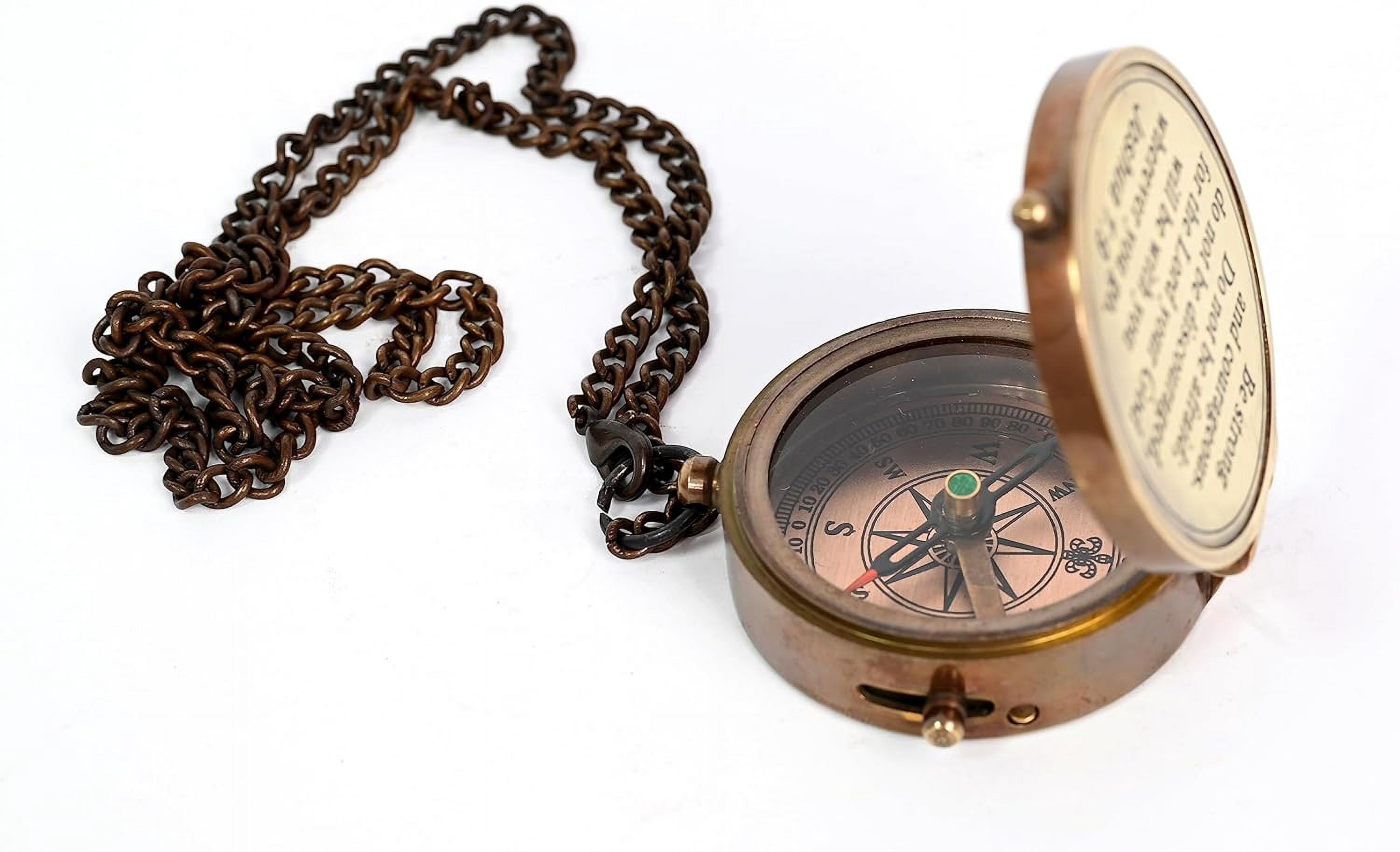 Indian Nautical Instruments Engraved Compass, Customized Brass Compass for Anniversary, Birthday, Graduation Day, Confirmation Gift, Valentine Gift, Parting Gift, Sailor Gift