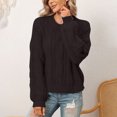 thumbnail image 2 of Fesfesfes Fall And Winter Sweater Women's Casual Round Neck Pullover Blouse Long Sleeve Solid Tops Sweater or, 2 of 6