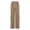 thumbnail image 6 of Hueook Trousers Pants for Women Comfy Pants Women's Solid Color Sports Loose Casual Wide Leg Leggings Khaki 2X, 6 of 8