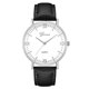thumbnail image 1 of Reloj unisex para hombres y mujeres Reloj de pulsera con esfera de vidrio redondo y correa de PU de cuarzo (negro, plateado y blanco), 1 of 5