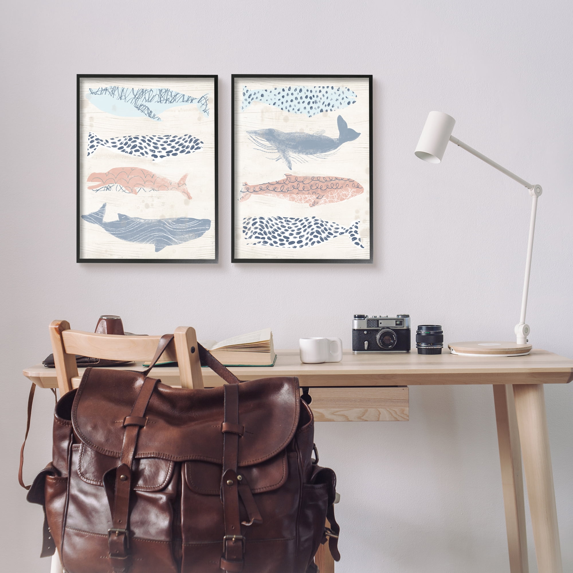 Stupell Industries Rustic Patterned Sea Life Animals & Insects Painting Black Framed Art Print Wall Art, 16 x 20