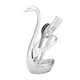 thumbnail image 1 of Soporte para cuchara y tenedor en forma de cisne de acero inoxidable con 3 cucharas y 3 tenedores (estampado plateado), 1 of 14