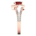 thumbnail image 3 of Halo Engagement Ring for Women - 1.49ct Natural Garnet in 14K Rose Gold Promise Ring, 3 of 6