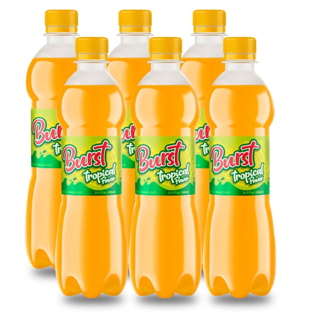 Refresco Burst Tropical sabor a Banana / Soda Banana Flavor 16,9oz each