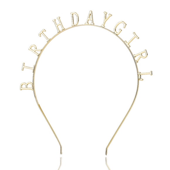 Qarigey Diadema con letras para cumpleaños, tocado de estilo sencillo para chicas jóvenes, accesorios para fiestas en forma de letras, diademas para Accesorio para el cabello Dorado Qarigey AP008889-01B