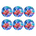 thumbnail image 2 of Gaeub Bright Flowers Print 6 Pcs Leather Coasters for Drinks ,Drink Coasters Sets,Drink Table Cup Coasters for Living Room Kitchen Coffee Decor,Round Shape, 2 of 7