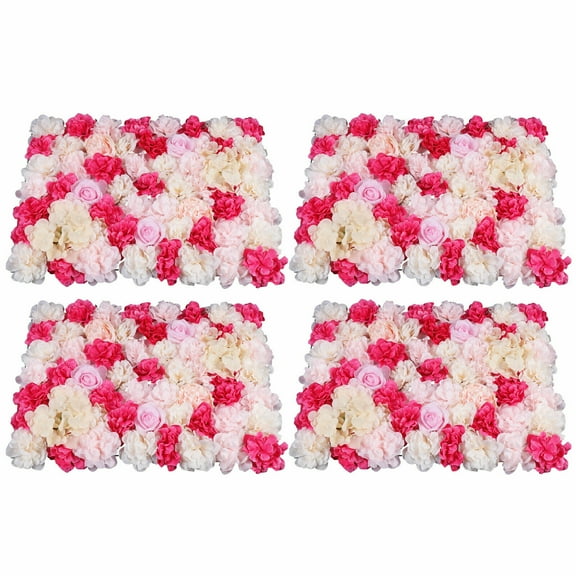 Miumaeov 4pcs Handmade Artificial Silk Flower Wall Panel Wedding Venue Floral Decor 24x16in