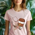 thumbnail image 5 of Nurse Graphic T-Shirt with Coffee Cup and Stethoscope Design, Azalea, Size S, 5 of 6