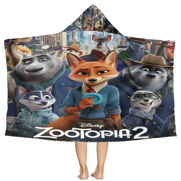 Zootopia 2 beach Cape Towel.Children's version 23.6x23.6in(60x60cm)