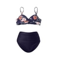 thumbnail image 5 of Cathalem 2 Piece Swimsuit for Women Thong Bikini Sets for Women Reversible String 2 Piece Swimsuit (Dark Blue,L), 5 of 5