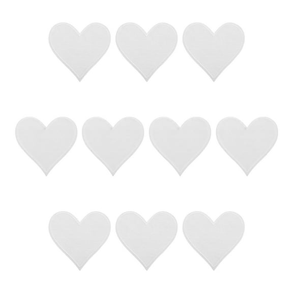 Uxcell Hearts Patches White Iron-On Patch Sew Embroidered Applique 2.8x2.68 Inch Clothing Repair Backpack 10Pcs