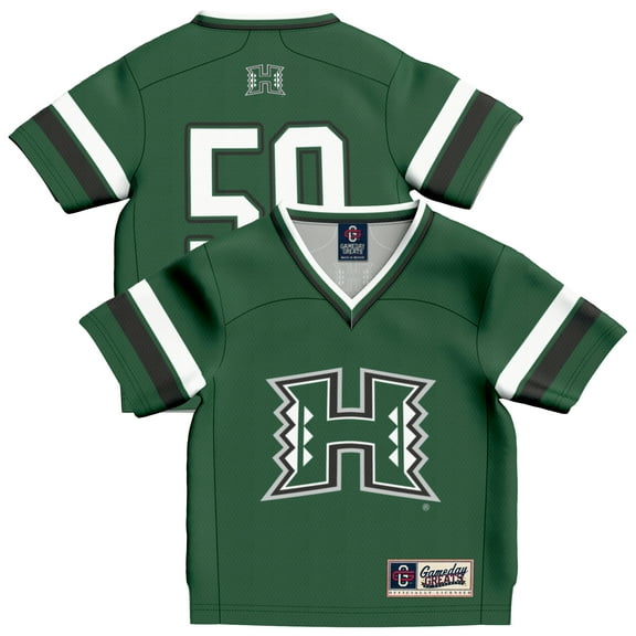 Toddler GameDay Greats #50 Green Hawaii Rainbow Warriors Lightweight Collegiate Football Fashion Jersey