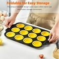 thumbnail image 4 of 12 Cups Muffin Pans with Metal Frame Nonstick Press to Easily Pop Out for Baking Homemade Muffins, Breads, Cupcakes, Egg Bites, BPA-Free Silicone Muffin Tin Cupcake Pan Mold,Yellow, 4 of 9