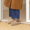 thumbnail image 2 of Smile Popcorn Women's Fuzzy Slippers Cozy Suede Slippers Winter House Shoes Indoor Outdoor, Sand, 2 of 7