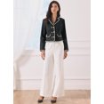 thumbnail image 4 of DARING DIVA Women's Vintage Notched Lapel Long Sleeve Cropped Blazer S Black, 4 of 6