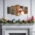 thumbnail image 3 of ZHONGYUTONG 5 Piece Christmas Wall Art Large Snowman Pictures Canvas Prints Winter Snowy Xmas Living Room Home Wall Decor Framed (12x16inx2pcs 12x24inx2pcs 12x32inx1pcs), 3 of 4