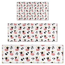 White Cow Dot Pattern Kitchen Rugs Sets Of 3,Kitchen Runner Rugs Non Skid Washable,Decorative Kitchen Floor Mats for Kitchen,Sink,Laundry,17"x30"  17"x47"   17"x59"