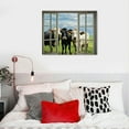 thumbnail image 4 of COMIO Rustic Cow Wall Art Funny Cows Window Pictures Wall Decor Farmhouse Cow Canvas Painting Print Modern Artwork Country Room Decor Framed Ready to Hang for Living Room Bathroom Office 20"x16", 4 of 4