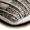 thumbnail image 2 of Decorative Blue & Silver 18"x18" (45x45 cm) Pillow Covers, Suede Tie and Dye embroidery, beaded & Oxidized Throw Pillows For Sofa, Abstract Pattern Modern Style - Oxidation Silver, 2 of 3