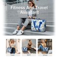 thumbnail image 5 of Tote Bag for Women - Pioneer Flower Shoulder Bag - Large Utility Work Duffle Bag with Zipper Handbag for Travel, Work, Sprots, 5 of 5