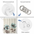 thumbnail image 5 of Blue Green Floral Waterproof Fabric Shower Curtain,Spring Summer Mallow Flowers Retro Waterproof Fabric Shower Curtain for Bathroom Curtains Bathtubs Shower Curtains with 12 Hooks Standard 72x72, 5 of 7