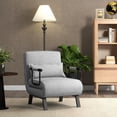 thumbnail image 2 of Sofá cama Convertible Costway Silla de Dormir Individual Gris claro, 2 of 9
