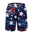 thumbnail image 2 of CIENVNSTG Men's Patriotic USA Flag Print Shorts Drawstring Elastic Waist Casual Shorts for Independence Day Party Navy L, 2 of 6