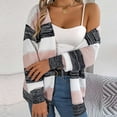 thumbnail image 1 of Chandails pour Femmes Chandails à la Mode pour Femmes Chandail Rayé Tricoté Ample Chandail à Manches Longues Col Rond Cardigan, 1 of 4