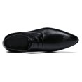 thumbnail image 3 of Santimon Black Dress Shoes for Men Lace-up Casual Shoes Wedding Prom Business Oxford ShoesUS 7, 3 of 8