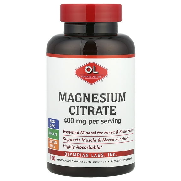 Olympian Labs Magnesium Citrate 100 Capsules 100 Capsule