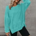 thumbnail image 2 of Maplenight Long Sleeve Shirts for Women Waffle Crew Neck Tunic Tops Fall Winter Solid Loose Casual Blouses for Women, 2 of 8