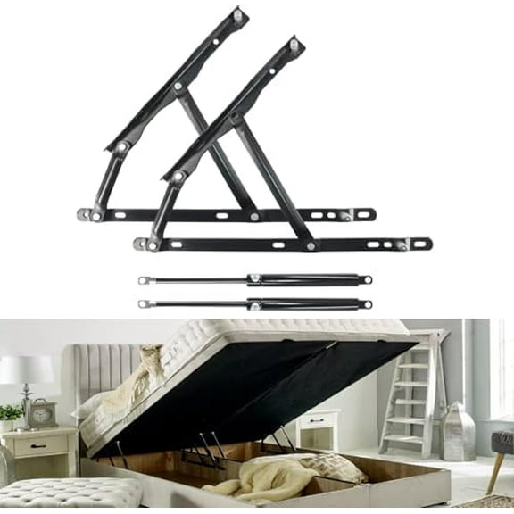 Heavy Duty Hydraulic Storage Bed Lift Mechanism – 85kg Weight Capacity, Foldable Spring Hinge Design for Mattress Box & Sofa Bed Space-Saving 2-Pack Set$$Tools & Hardware Other