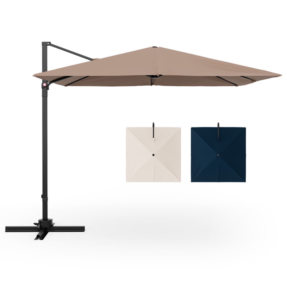 Aimee Lii 9.5 Feet Square Patio Cantilever Umbrella with 360° Rotation, Table Umbrella Outdoor for Patio Pool Beach, Coffee Aimee Lii 9.5 Feet Square Patio Cantilever Umbrella with 360° Rotation, Table Umbrella Outdoor for Patio Pool Beach, Coffee