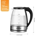 thumbnail image 4 of Panana Electric Kettle, 1.8L Glass Kettles with Blue LED, 1200W, Built-In Mesh Filter, Fast Boil, Easy to Clean, Boil-Dry Protection, BPA Free, 4 of 9