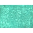 thumbnail image 1 of Ahgly Company Machine Washable Indoor Rectangle Oriental Turquoise Blue Industrial Area Rugs, 2' x 4', 1 of 4