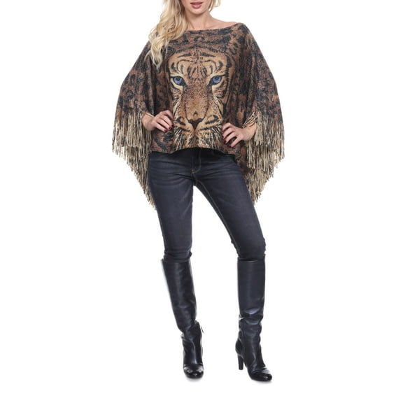 Women's Tiger Print Poncho