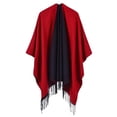 thumbnail image 1 of Chaqueta de Punto Bufanda Chal de Mujer Caliente Mantón Reversible con Poncho con Damas Regalos rojo Baoblaze Abrigo de chal cálido para mujer, 1 of 5