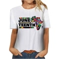 thumbnail image 2 of Pntutb Juneteenth Moda Mujer Camiseta Casual Impreso Cuello Redondo Manga Corta Jersey tops Blusa Pntutb Pntutb-3083, 2 of 5
