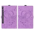 thumbnail image 6 of SaniMore Case for Samsung Galaxy Tab S8 Ultra 14.6 SM-X900/X906, PU Leather Embossed Butterfly Shockproof TPU Back Card/Pen Holder Anti-slip Stand Full Protective Wallet Cover, Purple, 6 of 10